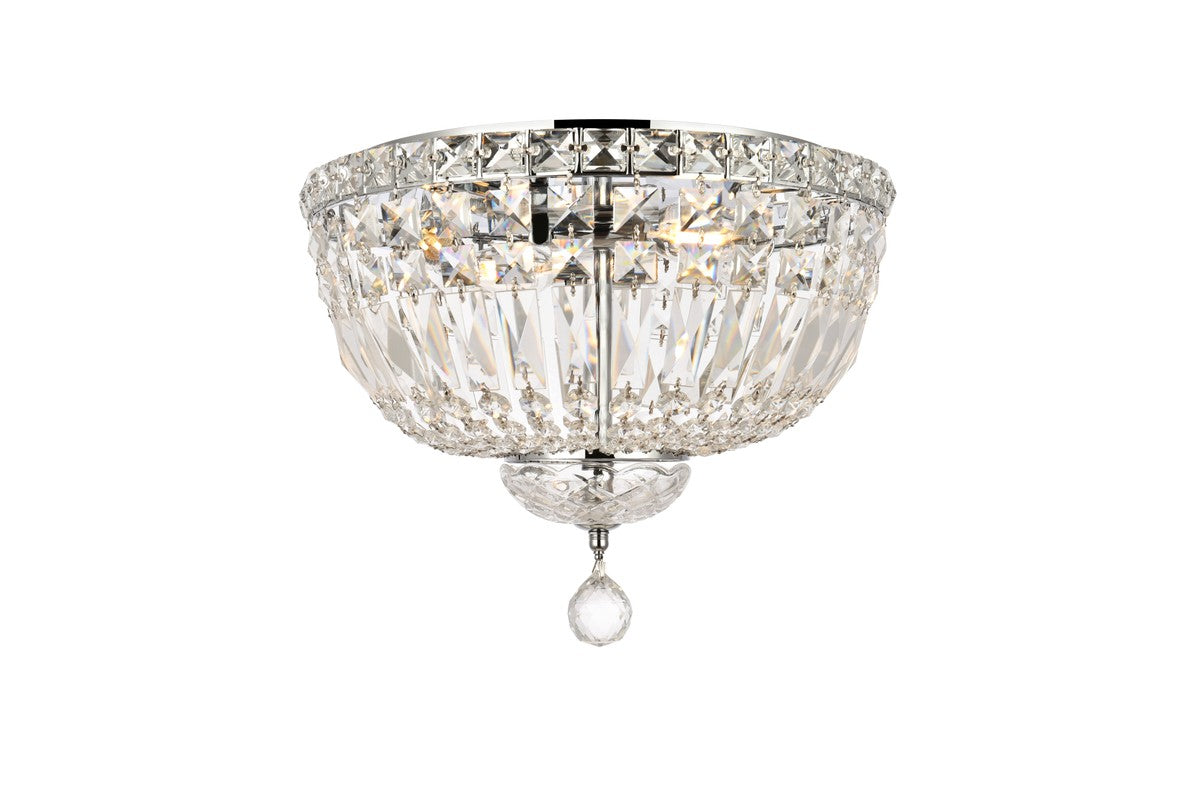 Tranquil 4-Light Flush Mount in Chrome with Clear Royal Cut Crystal