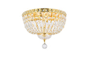 Tranquil 4-Light Flush Mount in Gold with Clear Royal Cut Crystal