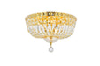 Tranquil 6-Light Flush Mount in Gold with Clear Royal Cut Crystal