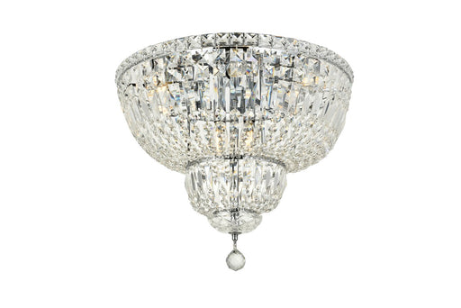 Tranquil 10-Light Flush Mount in Chrome with Clear Royal Cut Crystal
