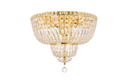 Tranquil 10-Light Flush Mount in Gold with Clear Royal Cut Crystal