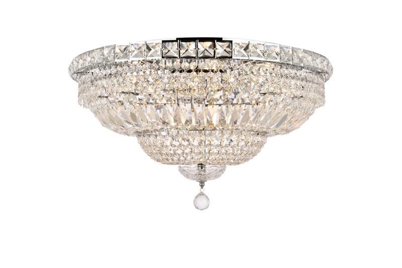 Tranquil 12-Light Flush Mount in Chrome with Clear Royal Cut Crystal