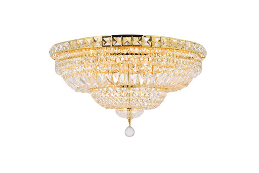Tranquil 12-Light Flush Mount in Gold with Clear Royal Cut Crystal