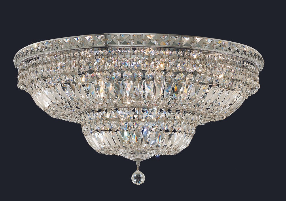Tranquil 18-Light Flush Mount in Chrome with Clear Royal Cut Crystal