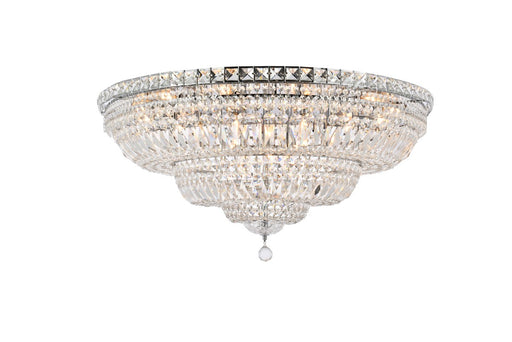 Tranquil 21-Light Flush Mount in Chrome with Clear Royal Cut Crystal