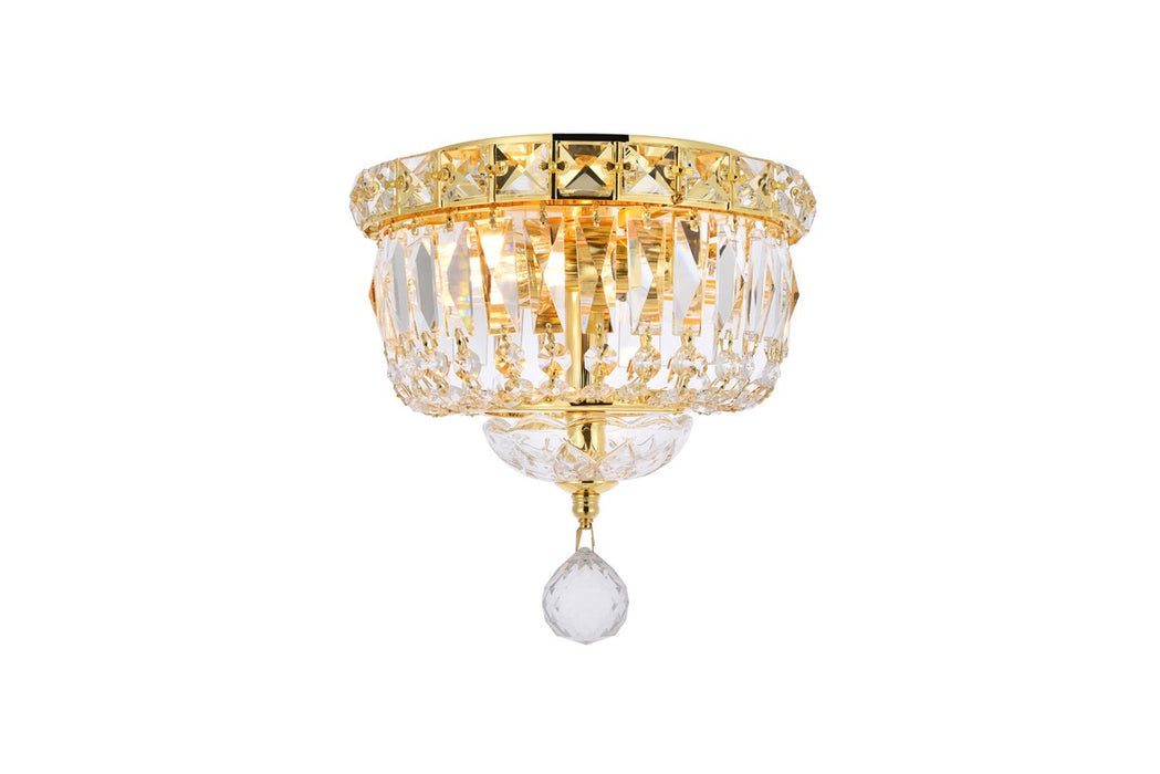 Tranquil 2-Light Flush Mount in Gold with Clear Royal Cut Crystal