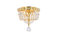 Tranquil 2-Light Flush Mount in Gold with Clear Royal Cut Crystal