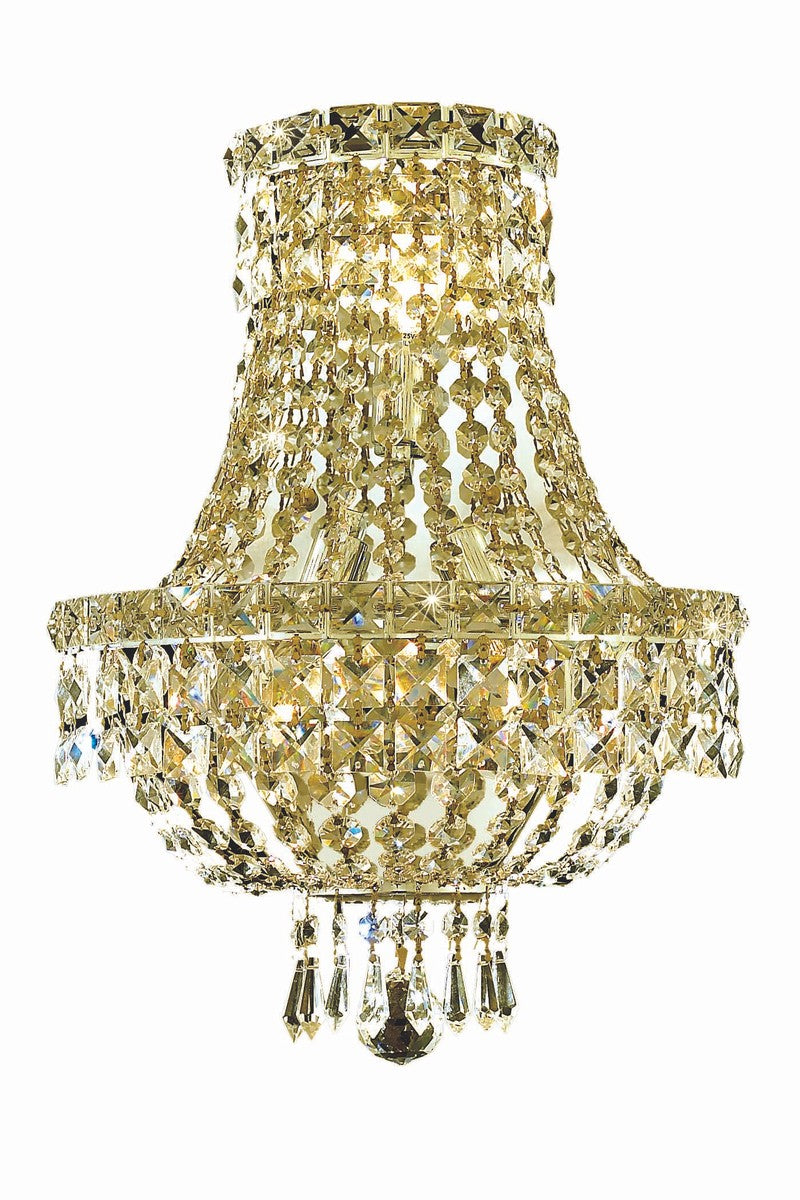 Tranquil 3-Light Wall Sconce in Gold with Clear Royal Cut Crystal
