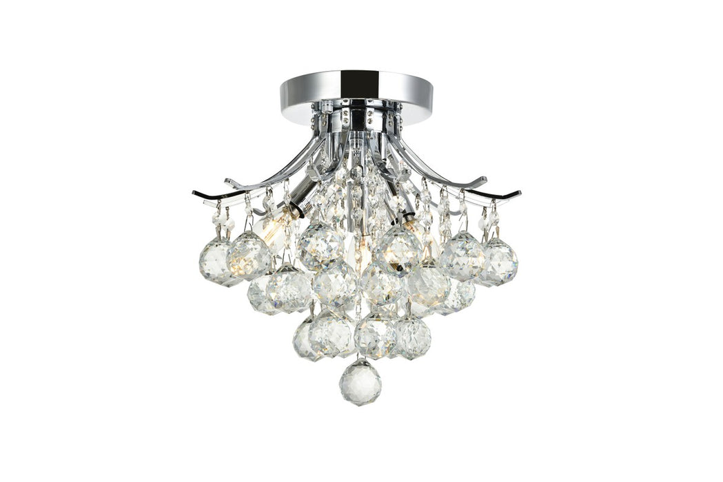 Toureg 3-Light Flush Mount in Chrome with Clear Royal Cut Crystal