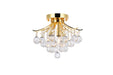 Toureg 3-Light Flush Mount in Gold with Clear Royal Cut Crystal