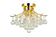 Toureg 3-Light Flush Mount in Gold with Clear Royal Cut Crystal