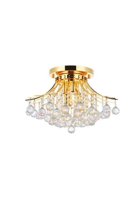 Toureg 6-Light Flush Mount in Gold with Clear Royal Cut Crystal