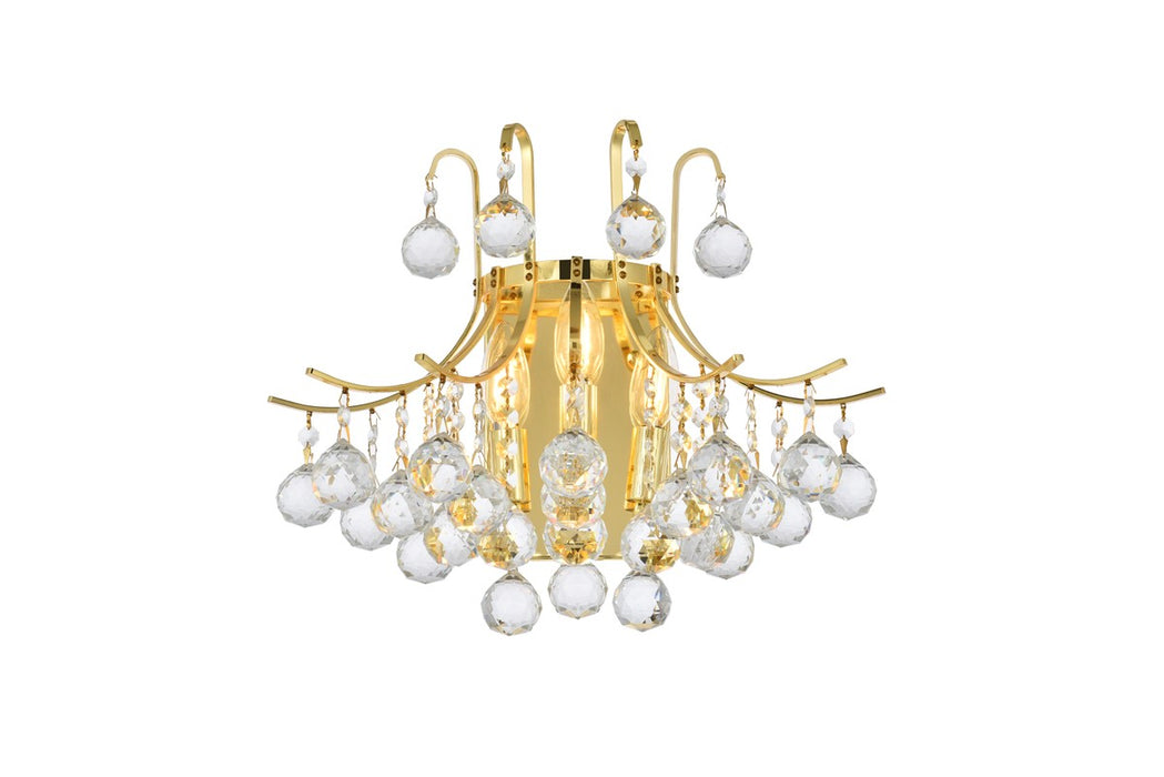 Toureg 3-Light Wall Sconce in Gold with Clear Royal Cut Crystal