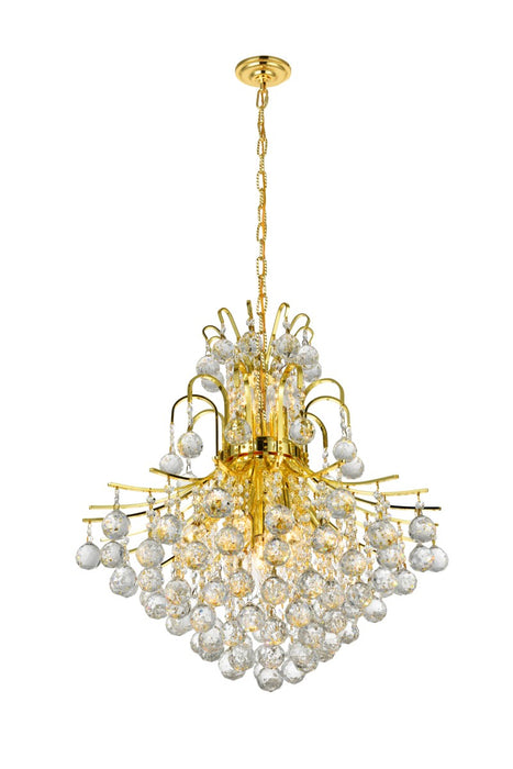 Toureg 11-Light Chandelier in Gold with Clear Royal Cut Crystal