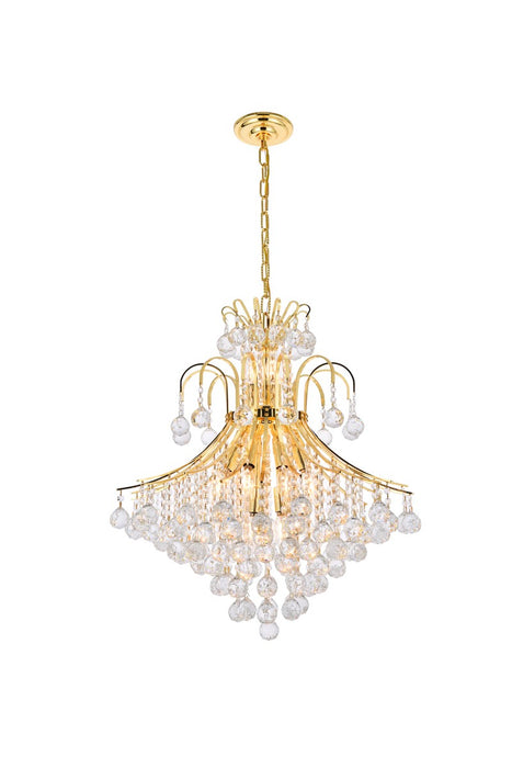 Toureg 15-Light Chandelier in Gold with Clear Royal Cut Crystal