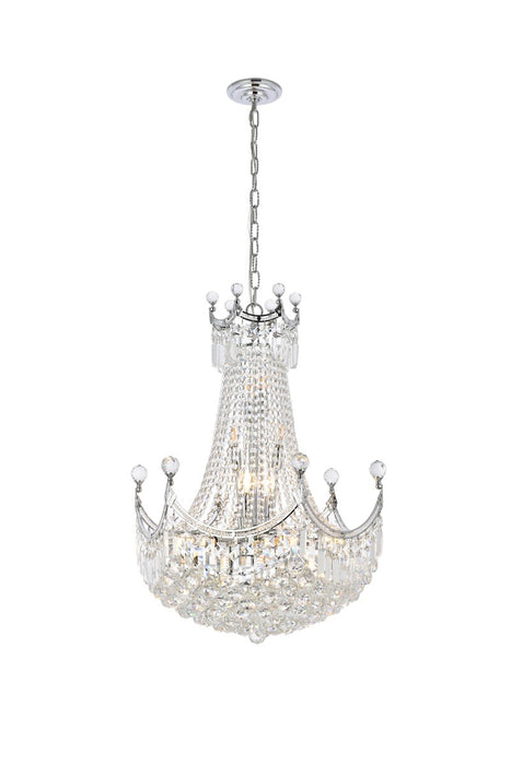 Corona 15-Light Chandelier in Chrome with Clear Royal Cut Crystal