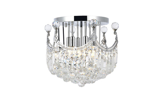 Corona 6-Light Flush Mount in Chrome with Clear Royal Cut Crystal