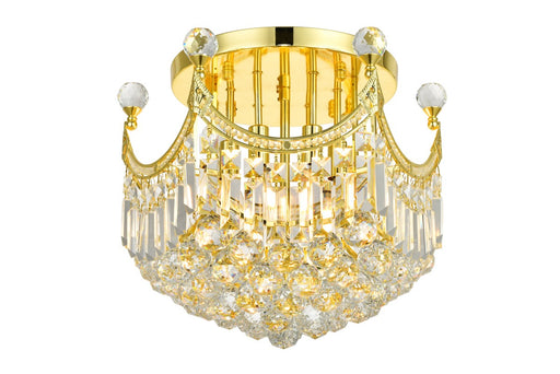 Corona 6-Light Flush Mount in Gold with Clear Royal Cut Crystal