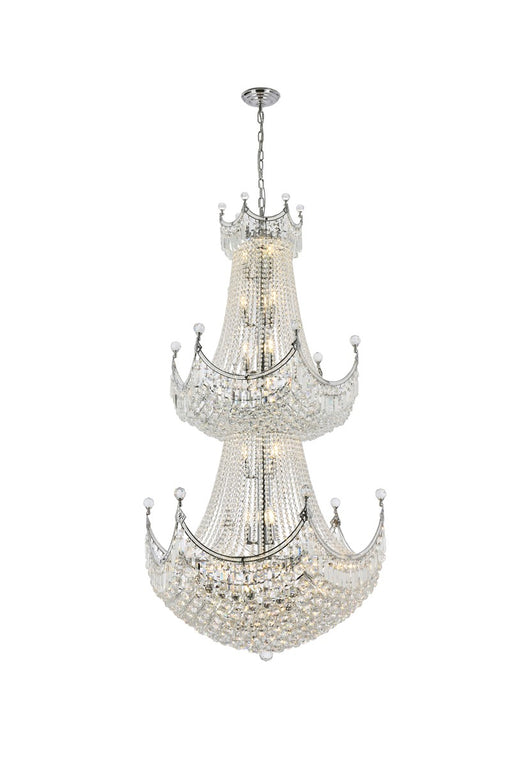 Corona 36-Light Chandelier in Chrome with Clear Royal Cut Crystal