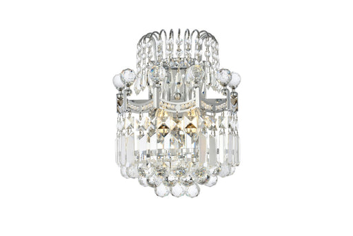 Corona 2-Light Wall Sconce in Chrome with Clear Royal Cut Crystal