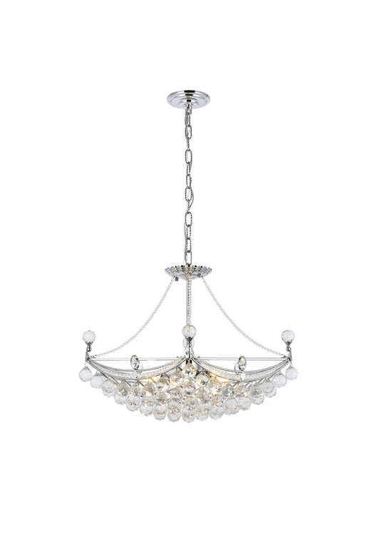 Corona 6-Light Chandelier in Chrome with Clear Royal Cut Crystal
