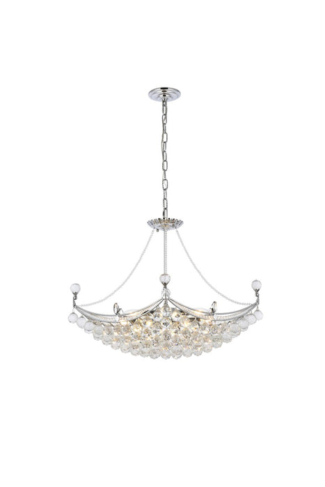 Corona 8-Light Chandelier in Chrome with Clear Royal Cut Crystal