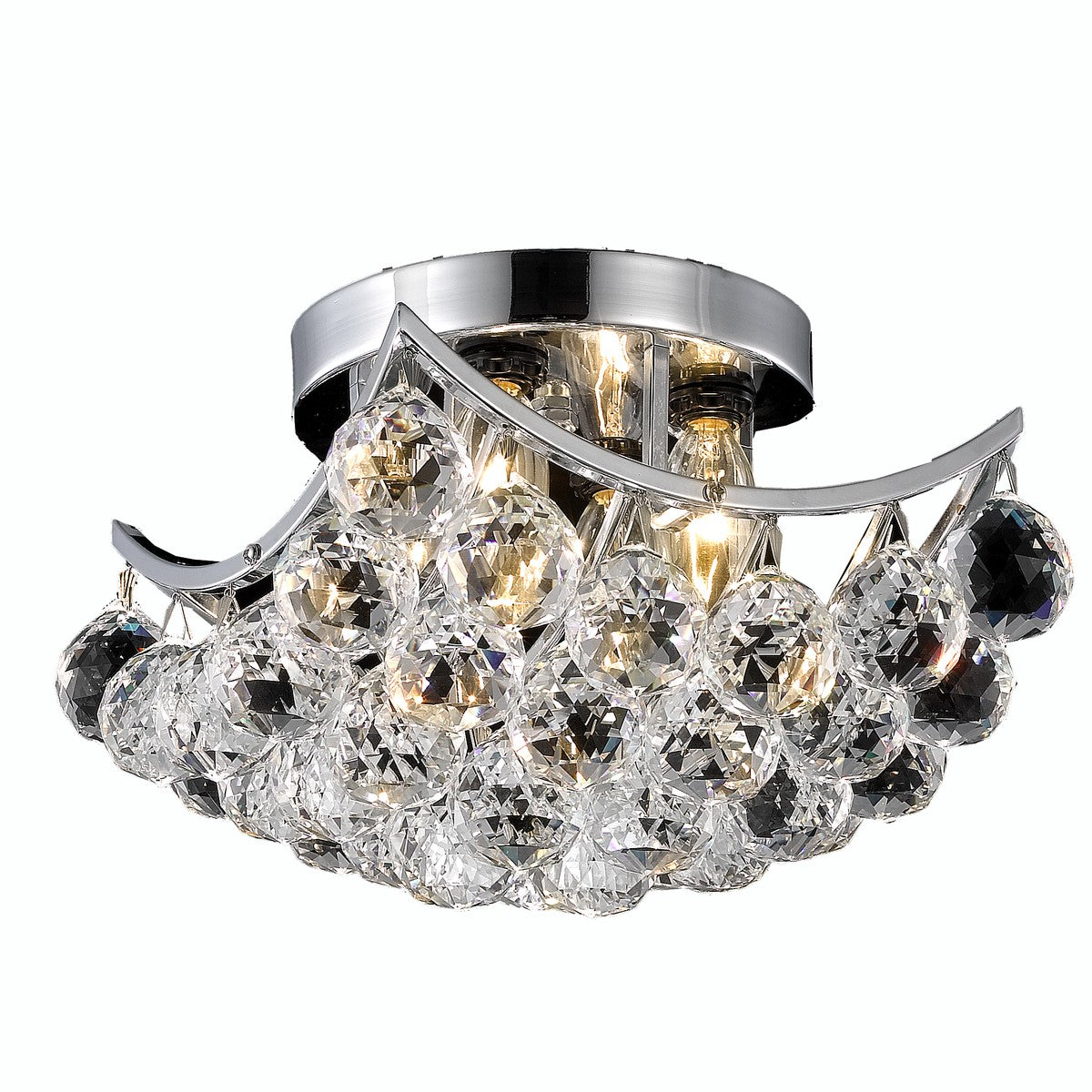 Corona 4-Light Flush Mount in Chrome with Clear Royal Cut Crystal
