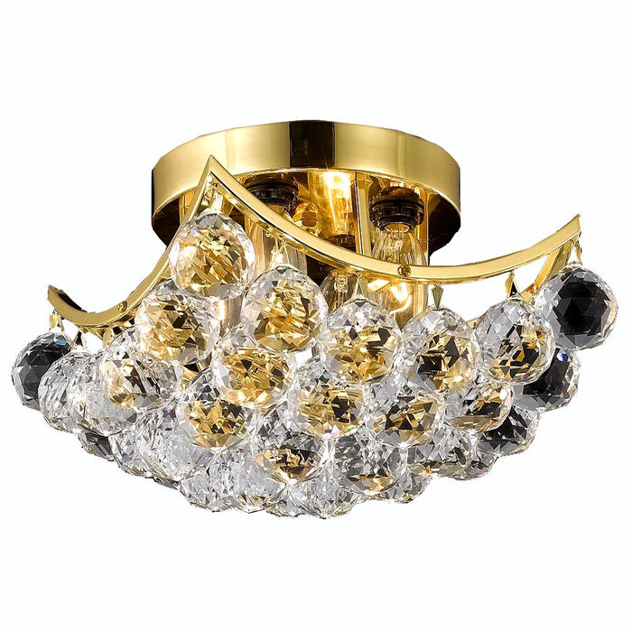 Corona 4-Light Flush Mount in Gold with Clear Royal Cut Crystal