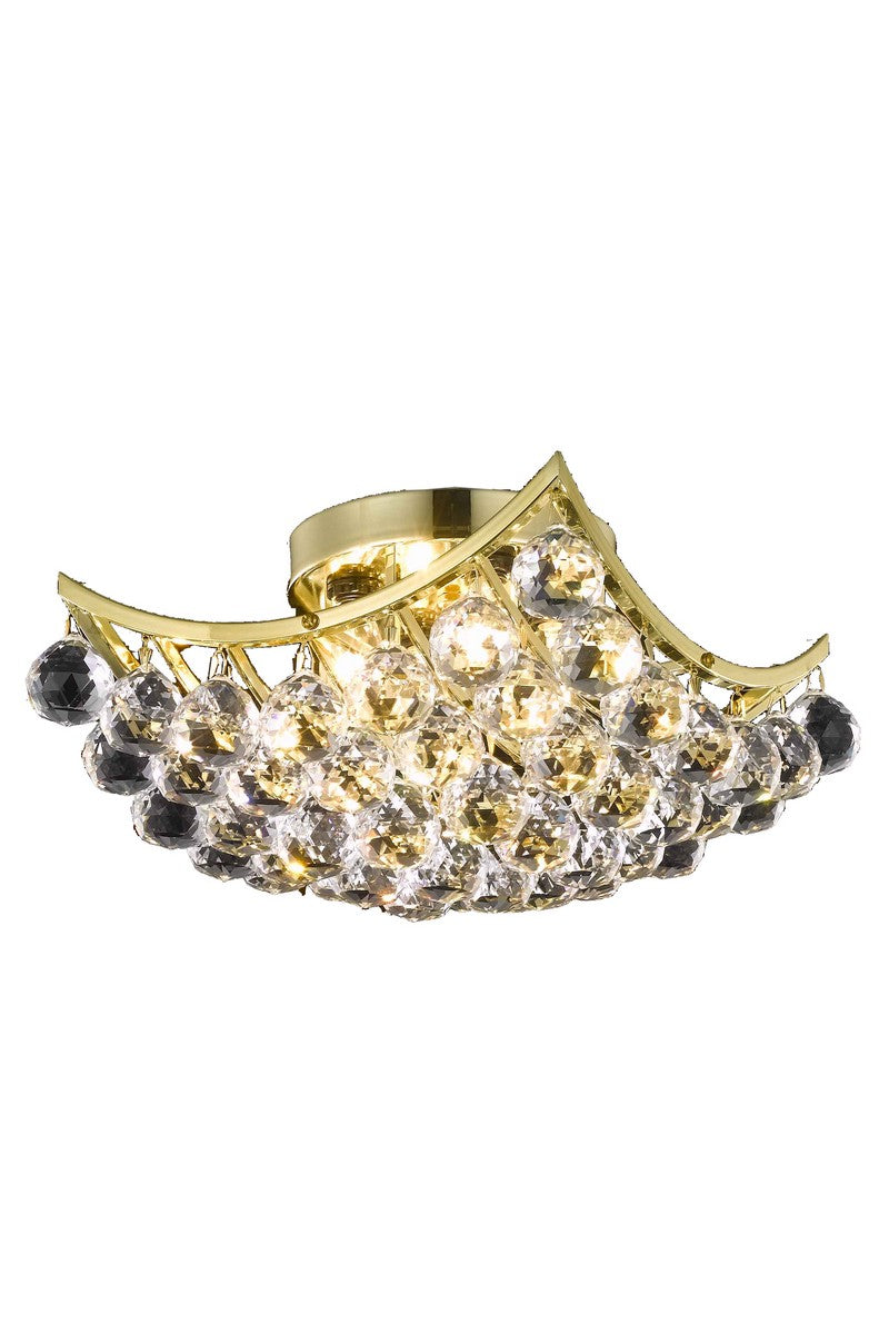 Corona 4-Light Flush Mount in Gold with Clear Royal Cut Crystal