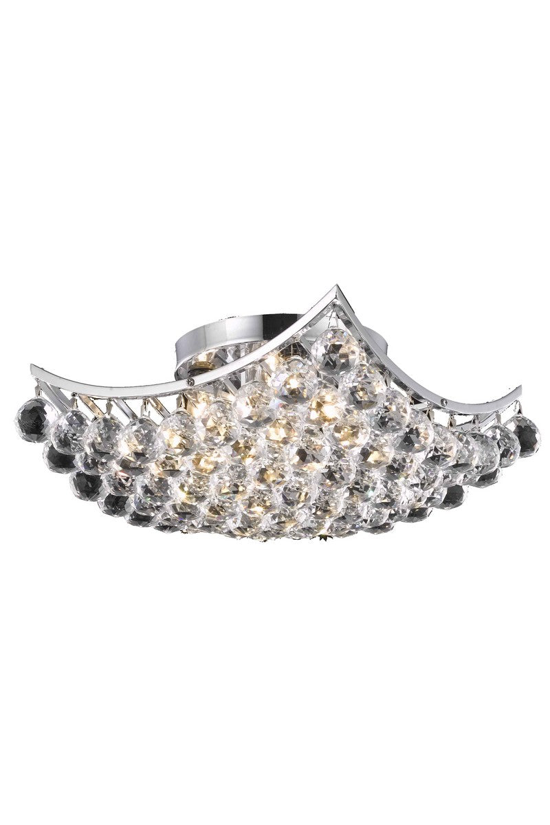 Corona 4-Light Flush Mount in Chrome with Clear Royal Cut Crystal