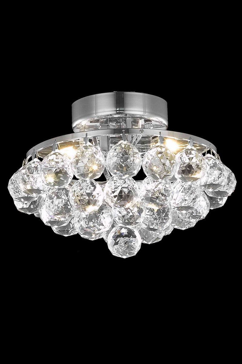 Corona 3-Light Flush Mount in Chrome with Clear Royal Cut Crystal