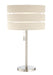 Falan Table Lamp in Brushed Nickel Linen Shade, E27 Type A 100W