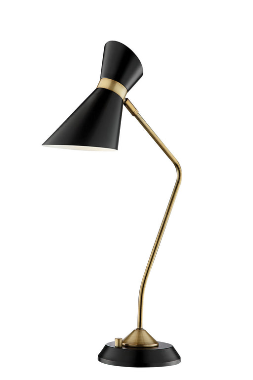 Jared Desk Table Lamp in Antique Bronze Finished with Black Metal Shade, E27 G 60W