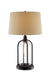 Anton Table Lamp with Night Lite, Black Fabric Shade, A 100W & V 40W