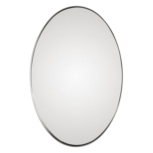 Uttermost's Pursley Brushed Nickel Oval Mirror