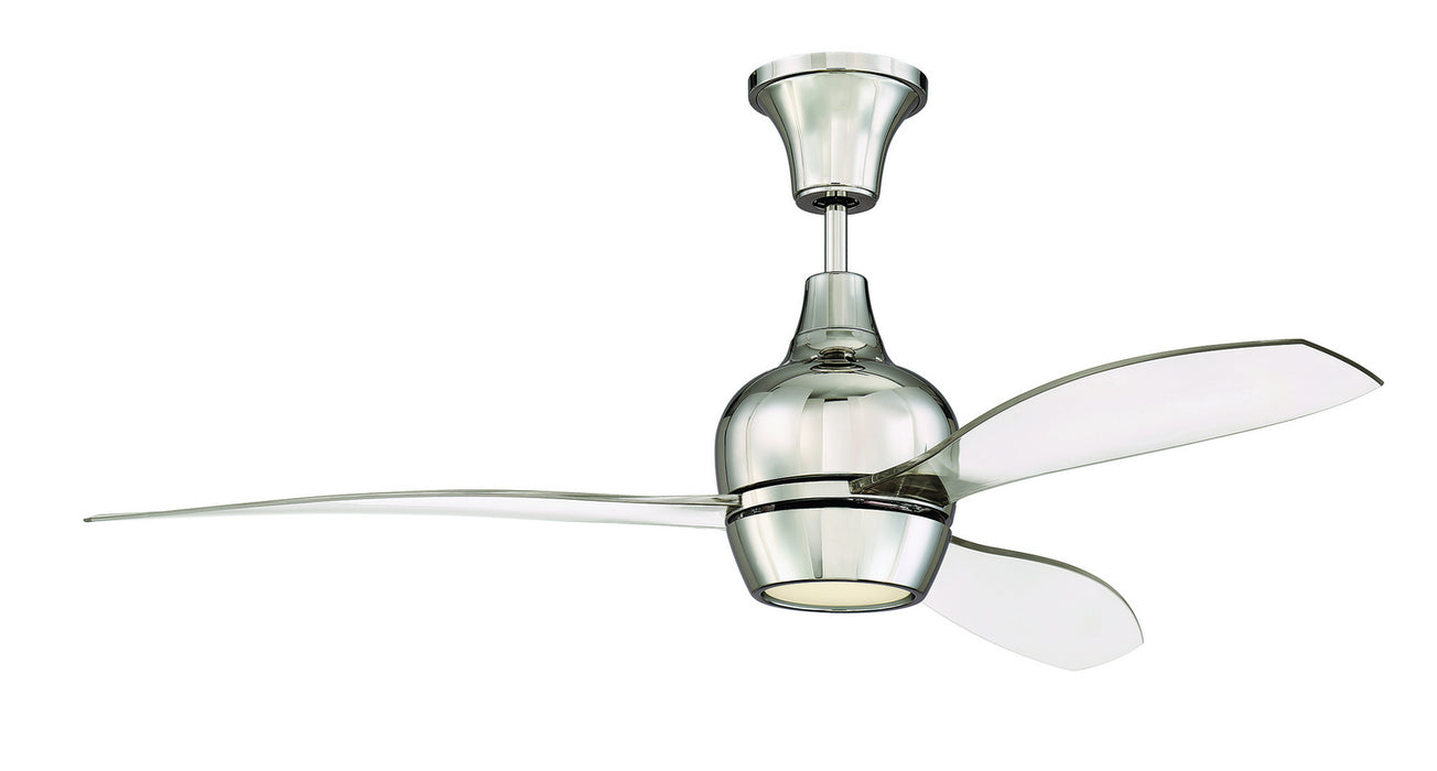 Bordeaux 1-Light Ceiling Fan in Polished Nickel w/Clear Acrylic BLD.