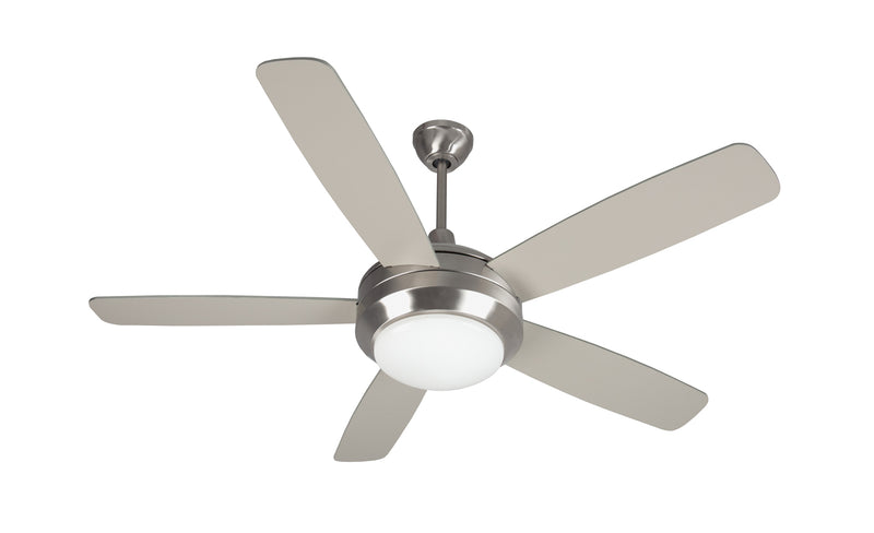 Helios 1-Light Ceiling Fan in Brushed Polished Nickel with Matte Opal