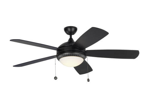 Discus Ornate Ceiling Fan in Matte Black / Matte Opal with Black ABS Blade