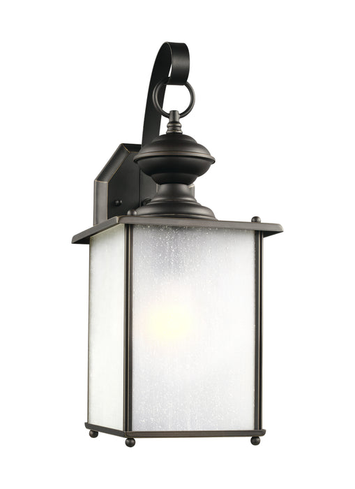 Jamestowne One Light Outdoor Wall Lantern in Antique Bronze with Frosted Seeded�Glass