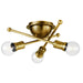 Armstrong Flush Mount 3-Light in Natural Brass