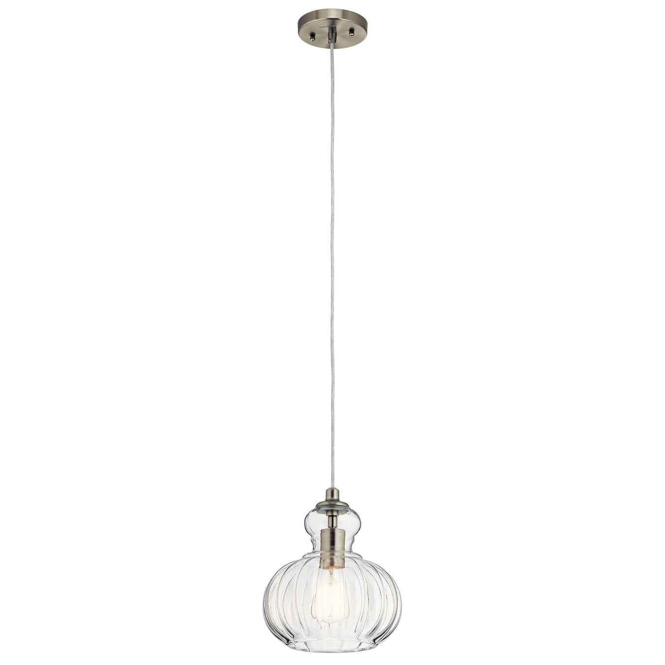 Riviera Mini Pendant 1-Light in Brushed Nickel