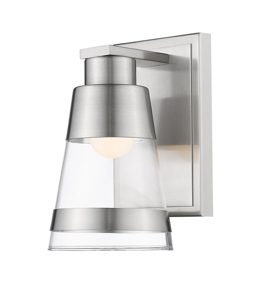Ethos 1 Light Wall Sconce in Brushed Nickel with Clear Glass