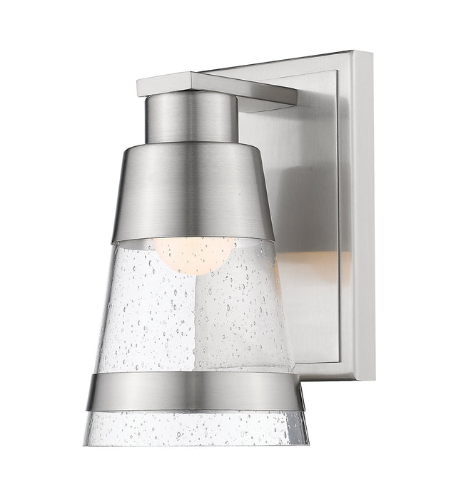 Ethos 1 Light Wall Sconce in Brushed Nickel with Seedy Glass
