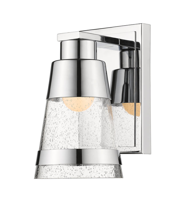 Ethos 1 Light Wall Sconce in Chrome with Seedy Glass