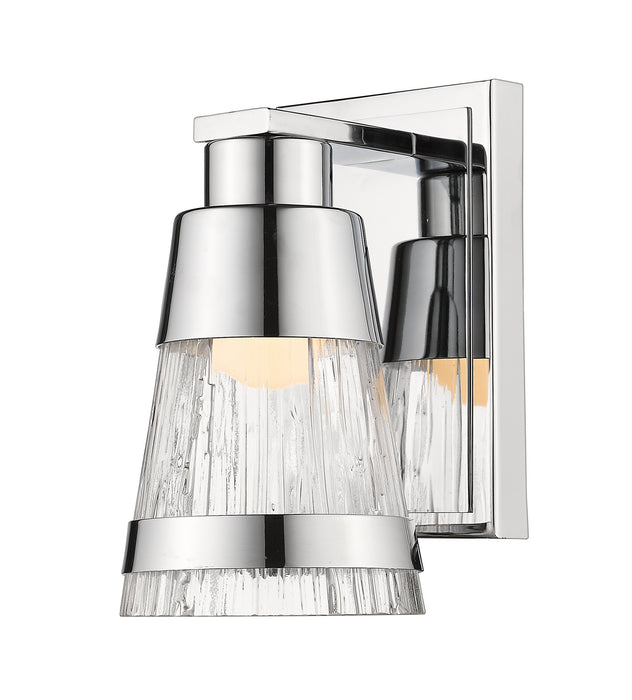 Ethos 1 Light Wall Sconce in Chrome with Chisel Glass