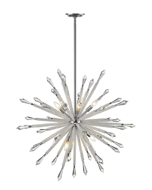Soleia 10 Light Chandelier in Chrome with Clear Crystal Shade