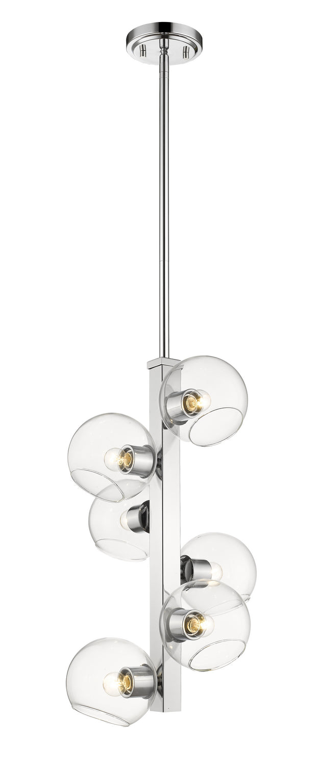 Marquee 6 Light Pendant in Chrome - Lamps Expo