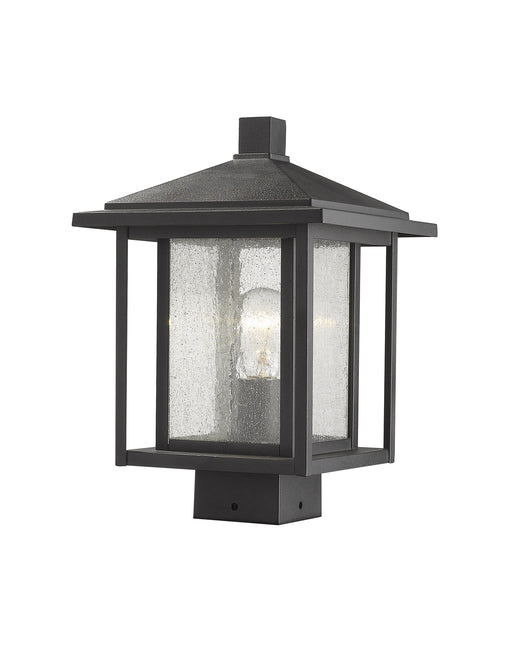 Aspen 1 Light Outdoor Post Mount Fixture in Black (Sqr. Base - not incl.)