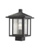 Aspen 1 Light Outdoor Post Mount Fixture in Black (Sqr. Base - not incl.)