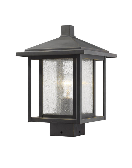 Aspen 1 Light Outdoor Post Mount Fixture in Oil Rubbed Bronze (Sqr. Base - not incl.)
